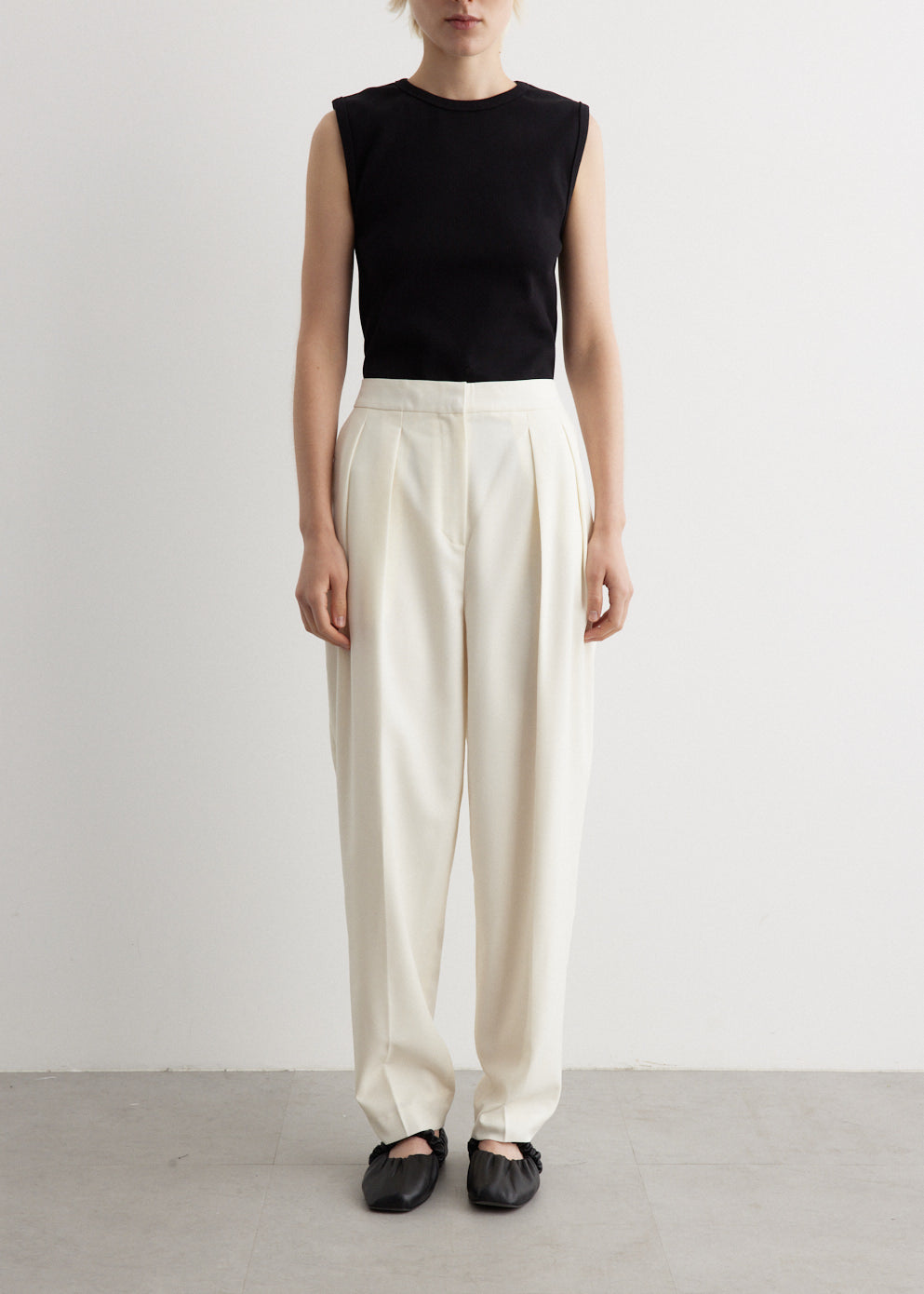 Double Pleat Tailored Trousers