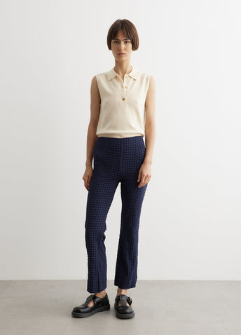 Stretch Seersucker Cropped Pants