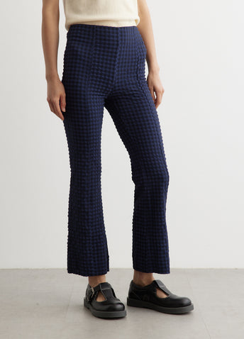 Stretch Seersucker Cropped Pants