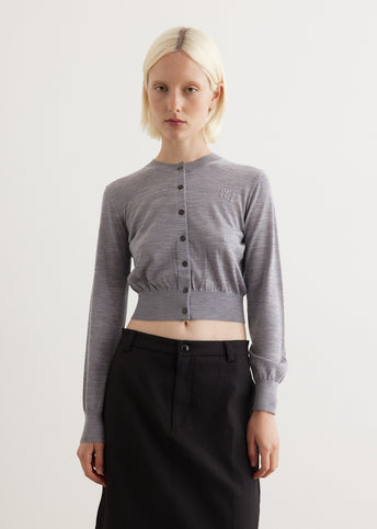 Superfine Cropped Crewneck Cardigan