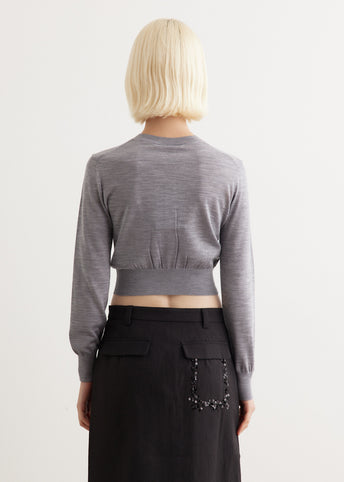 Superfine Cropped Crewneck Cardigan