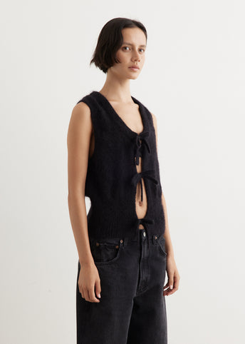 Light Mohair Tie String Vest