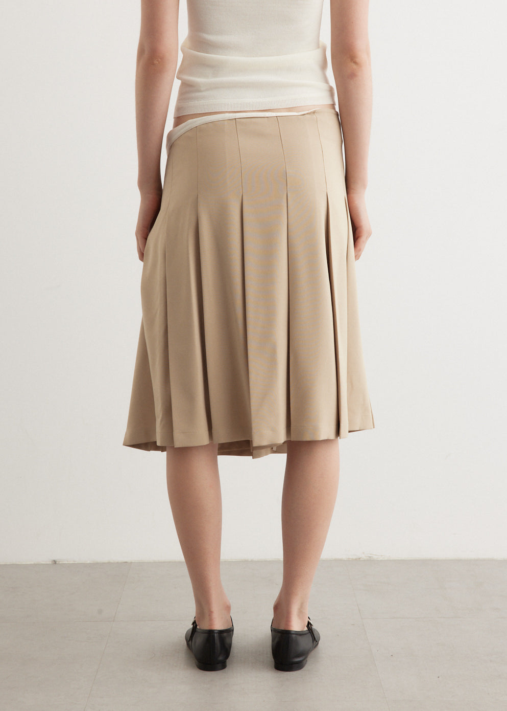 Pleated Midi Wrap Skirt