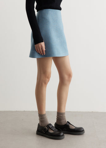 Twill Wool Suiting Mini Skirt