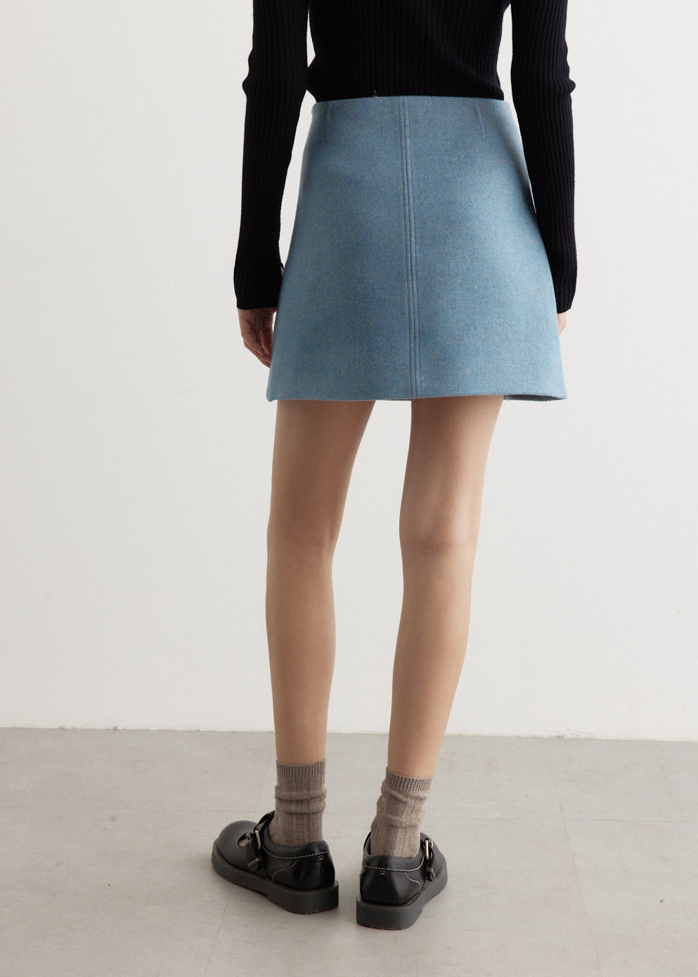 Twill Wool Suiting Mini Skirt