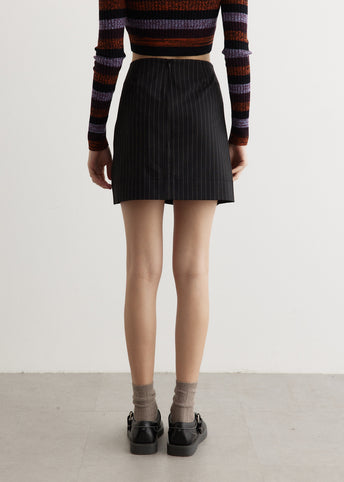 Stretch Stripe Mini Skirt