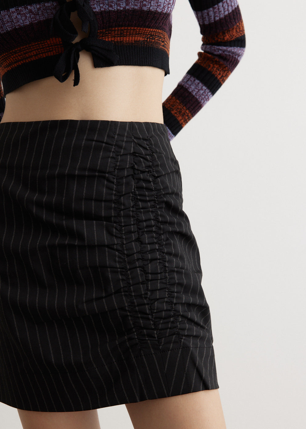 Stretch Stripe Mini Skirt