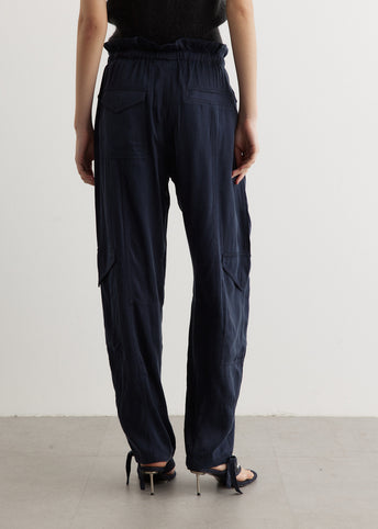 Washed Twill Satin Pants