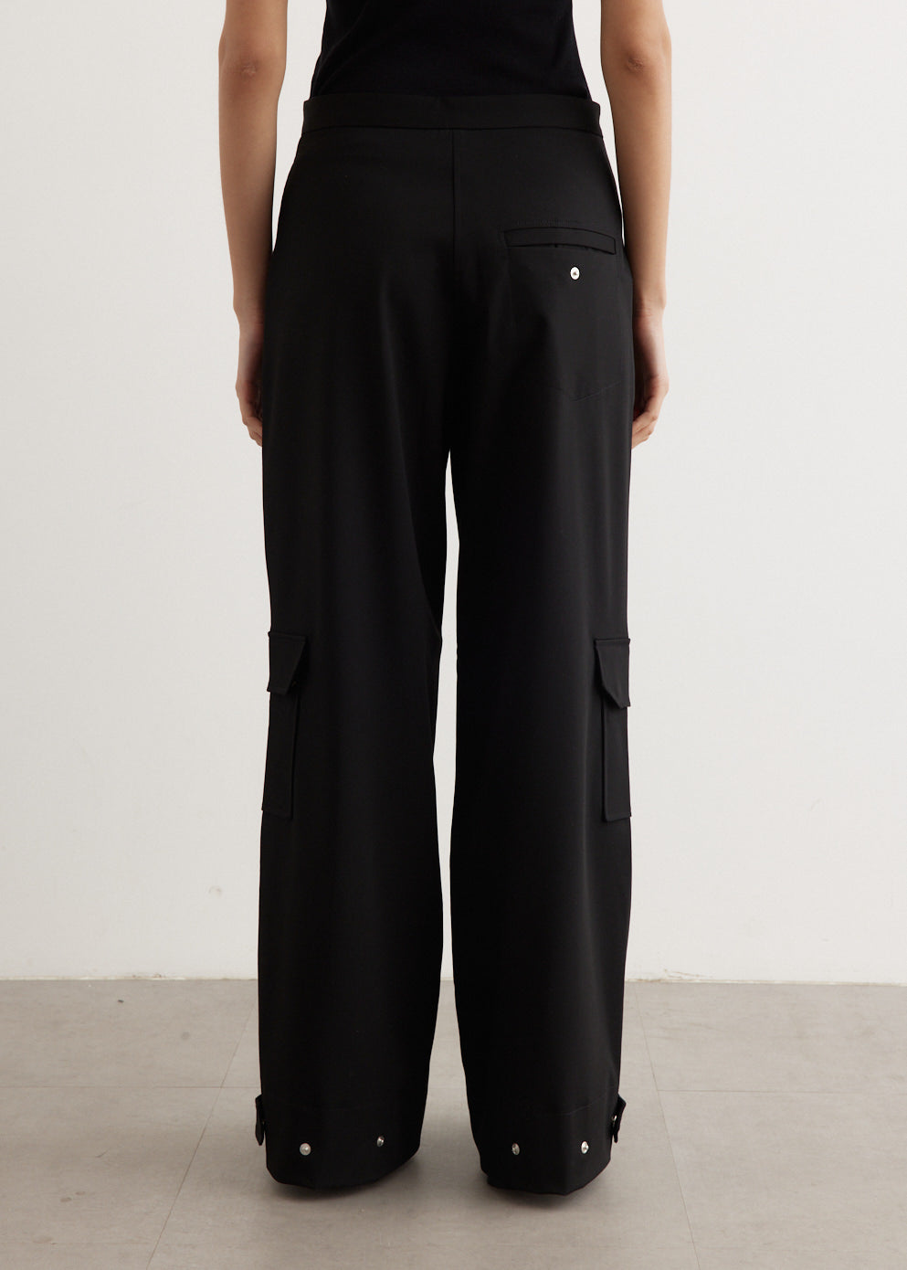 Solid Twill Suiting Cargo Pants