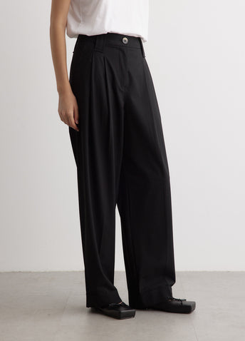 Black Black Drapey Melange Elasticated Waist Trousers