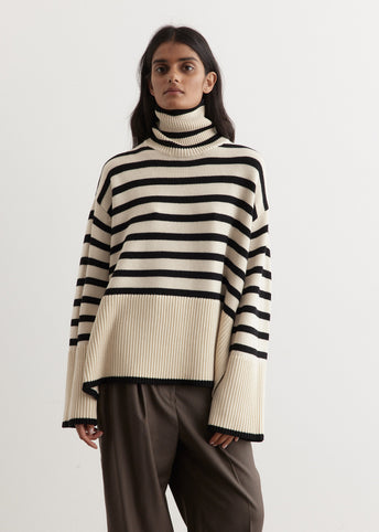 Signature Stripe Turtleneck Sweater