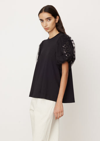 Sequin Tulle Puff Sleeve A-Line T-Shirt