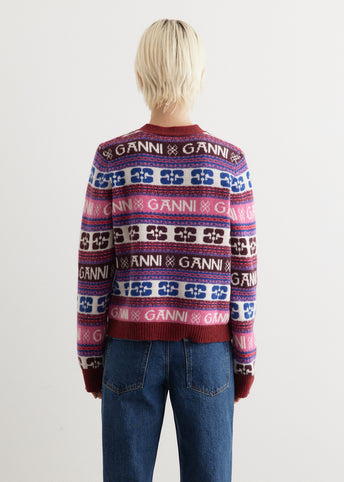 Logo Wool Mix Cardigan