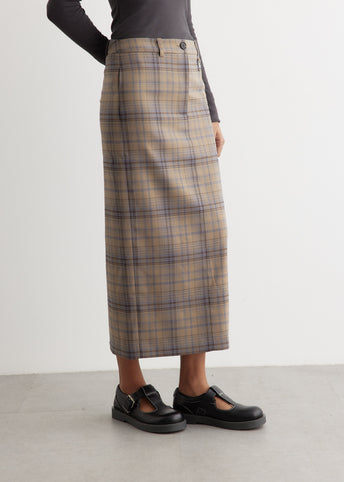 Check Maxi Skirt