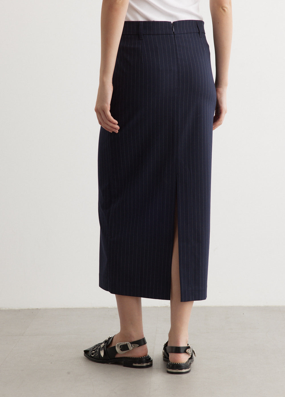 Pillar Pinstripe Long Skirt