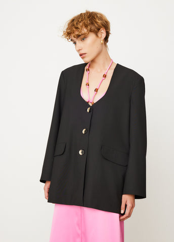 Drapey Melange Oversized Blazer