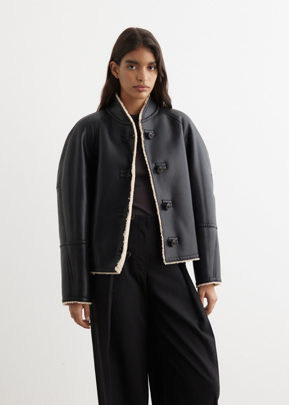 Short Shearling Reversible Coat