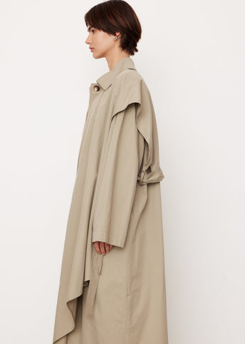 Layered Cotton Cupro Trench