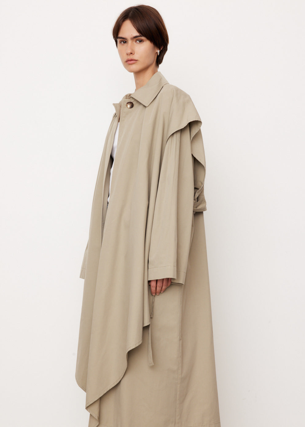 Layered Cotton Cupro Trench