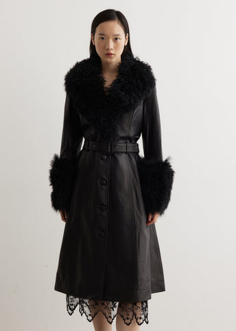 Foxy Leather Shearling Coat