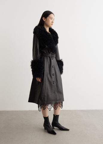 Foxy Leather Shearling Coat