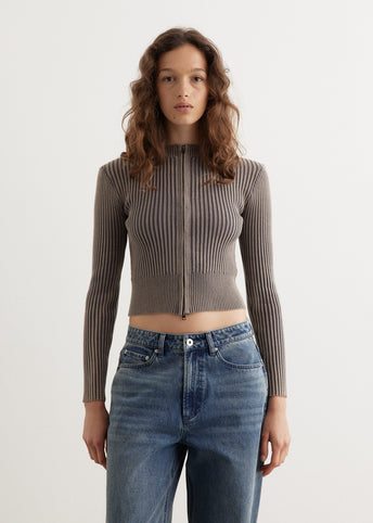 Foxglove Washed Zip Knit