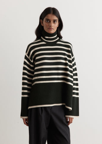 Signature Stripe Turtleneck Sweater