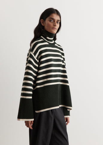 Signature Stripe Turtleneck Sweater