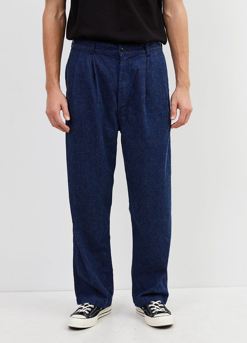 Tuck Denim Wide Pants