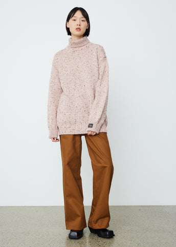 Bulky Sweater with Wide Loose Turtleneck