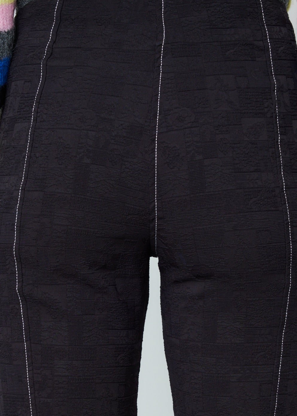 Jacquard low-rise flared pants in black - Ganni