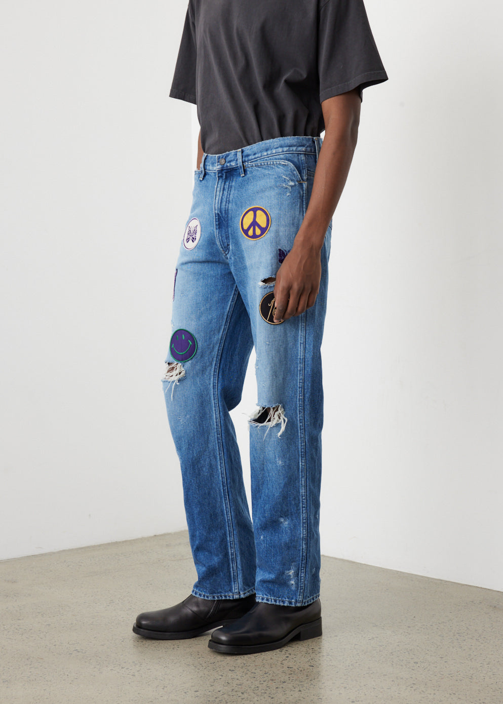 Assorted Patches Straight Jean