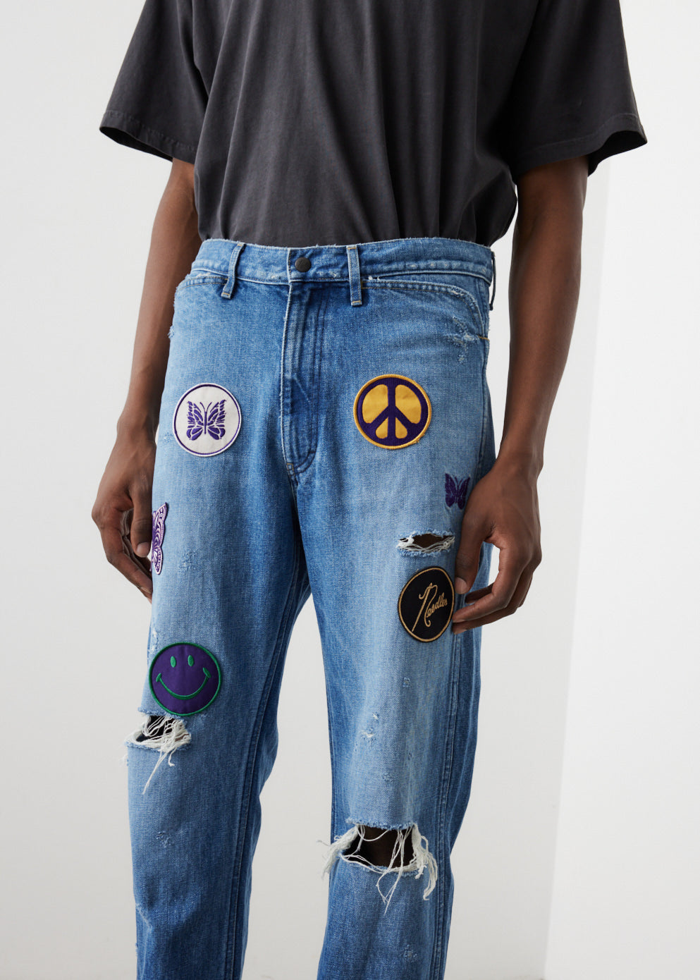 Assorted Patches Straight Jean