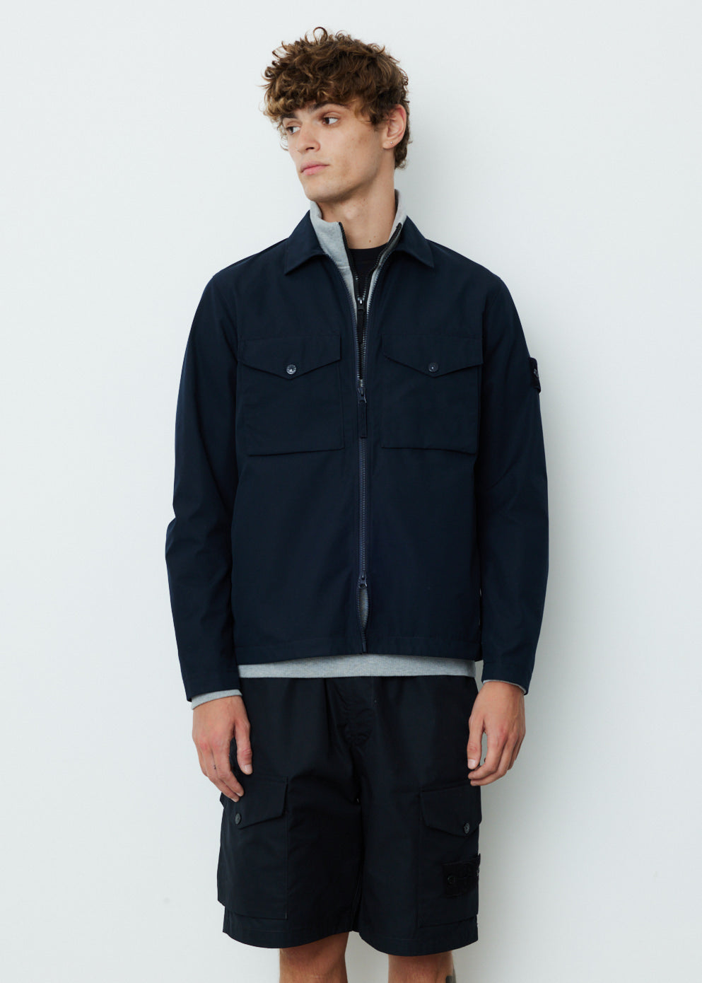 Stone island clearance ghost overshirt navy