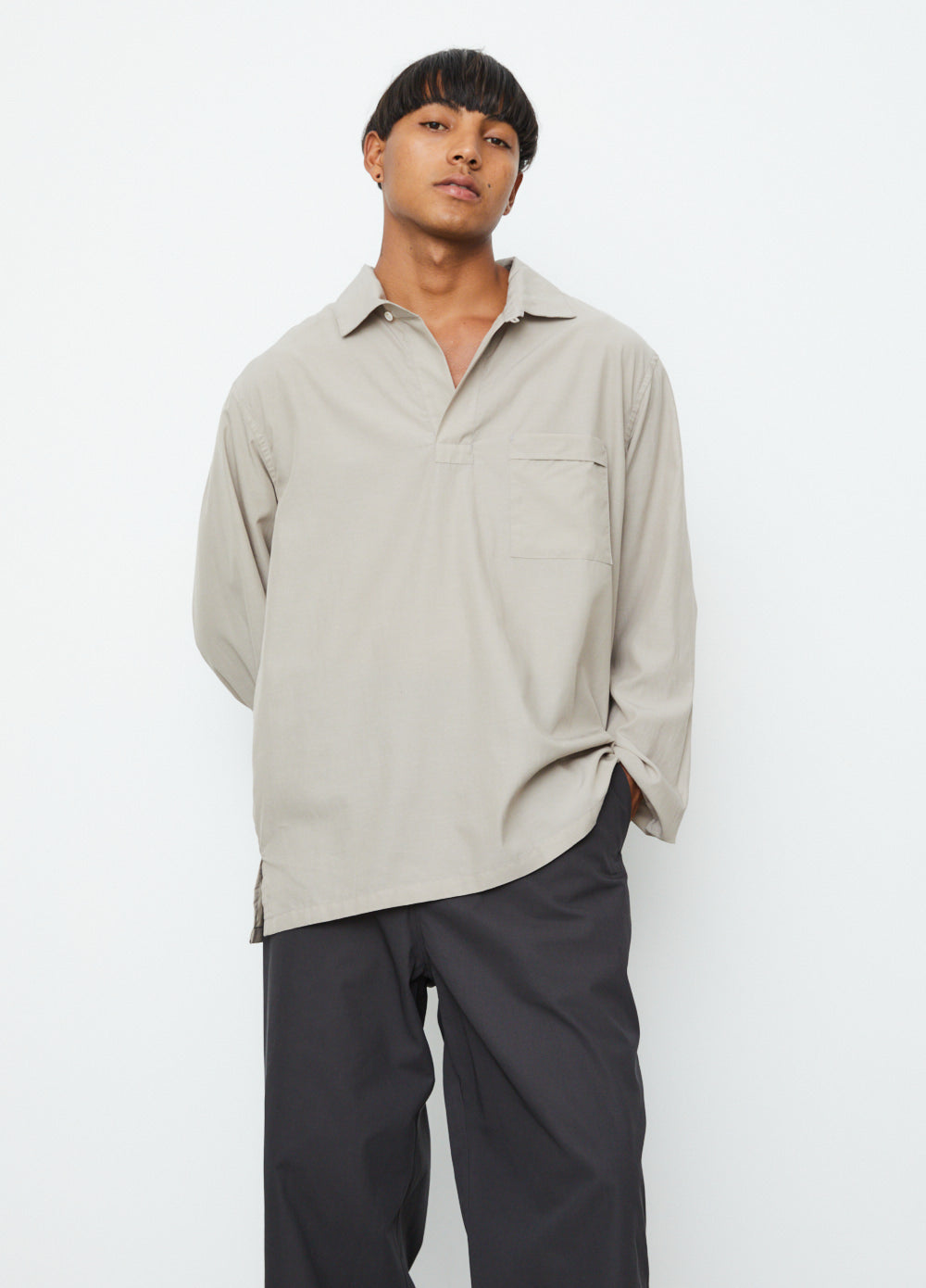 Cupro Mixed Skipper Shirt