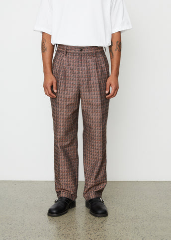 Tucked Trouser C/PE Geometric Jacquard