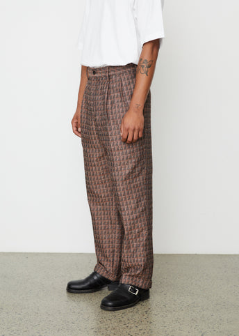 Tucked Trouser C/PE Geometric Jacquard