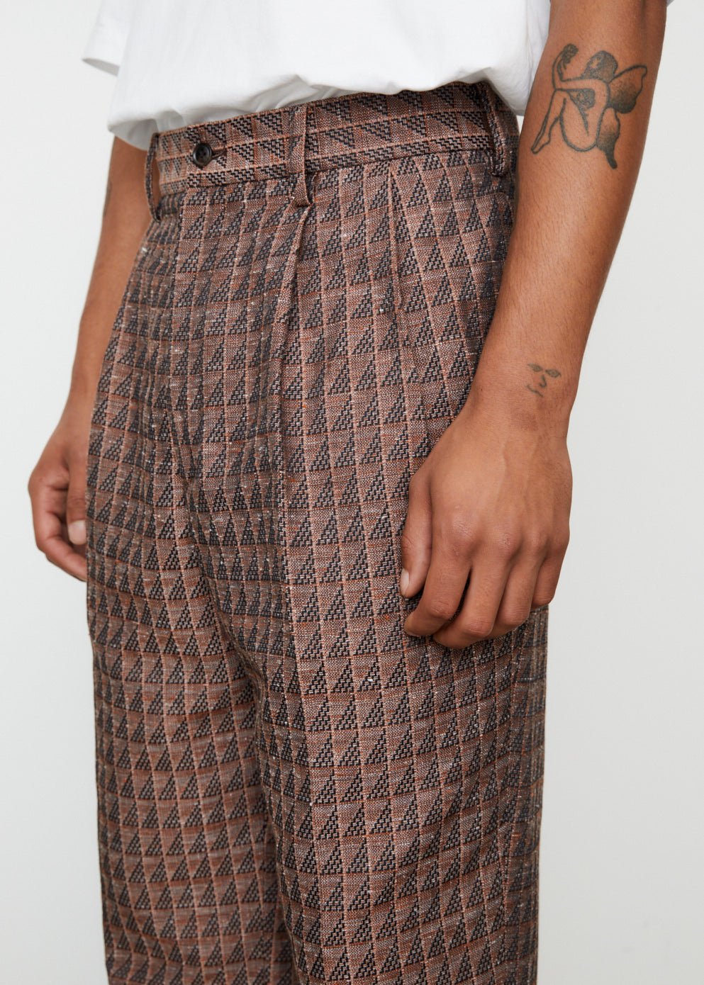 Tucked Trouser C/PE Geometric Jacquard