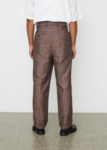 Tucked Trouser C/PE Geometric Jacquard