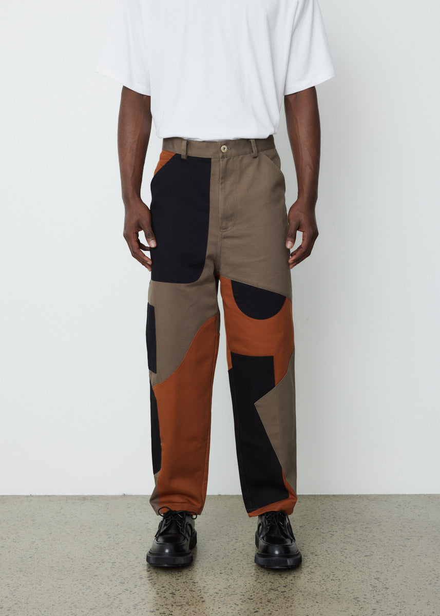 JW ANDERSON カーキ Patchwork Fatigue トラウザーズ-