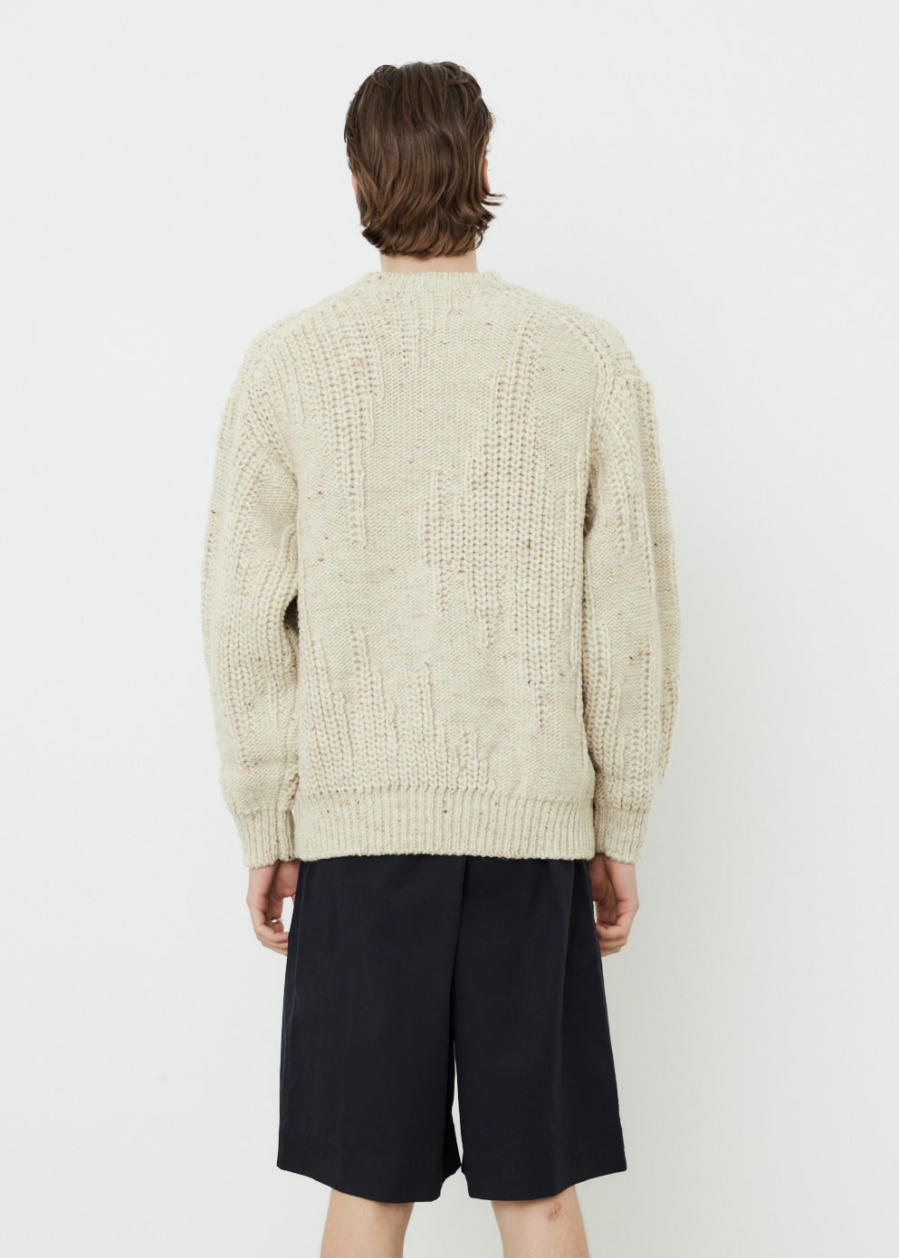 Irregular Knitted Crewneck Sweater