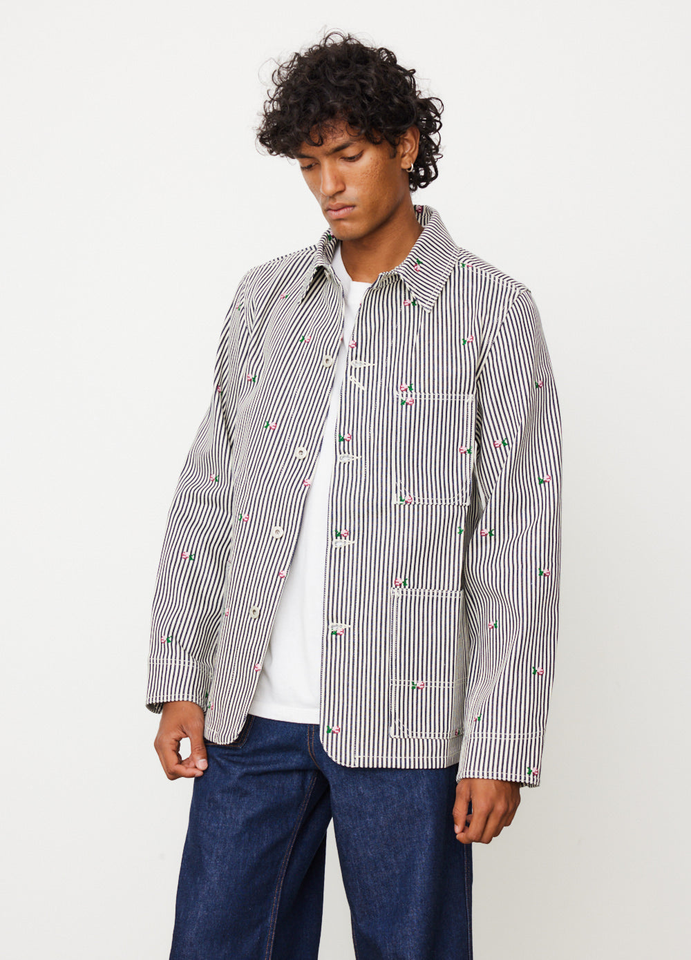 Rinse Striped Workwear Denim Jacket