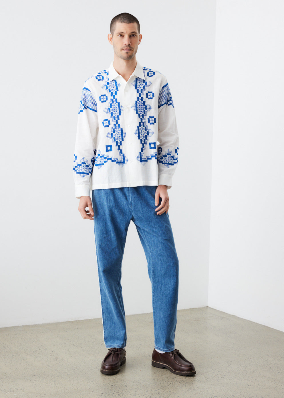 Cobalt Mosaic Long Sleeve Shirt