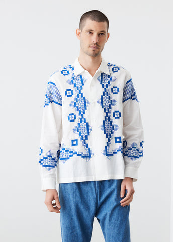 Cobalt Mosaic Long Sleeve Shirt