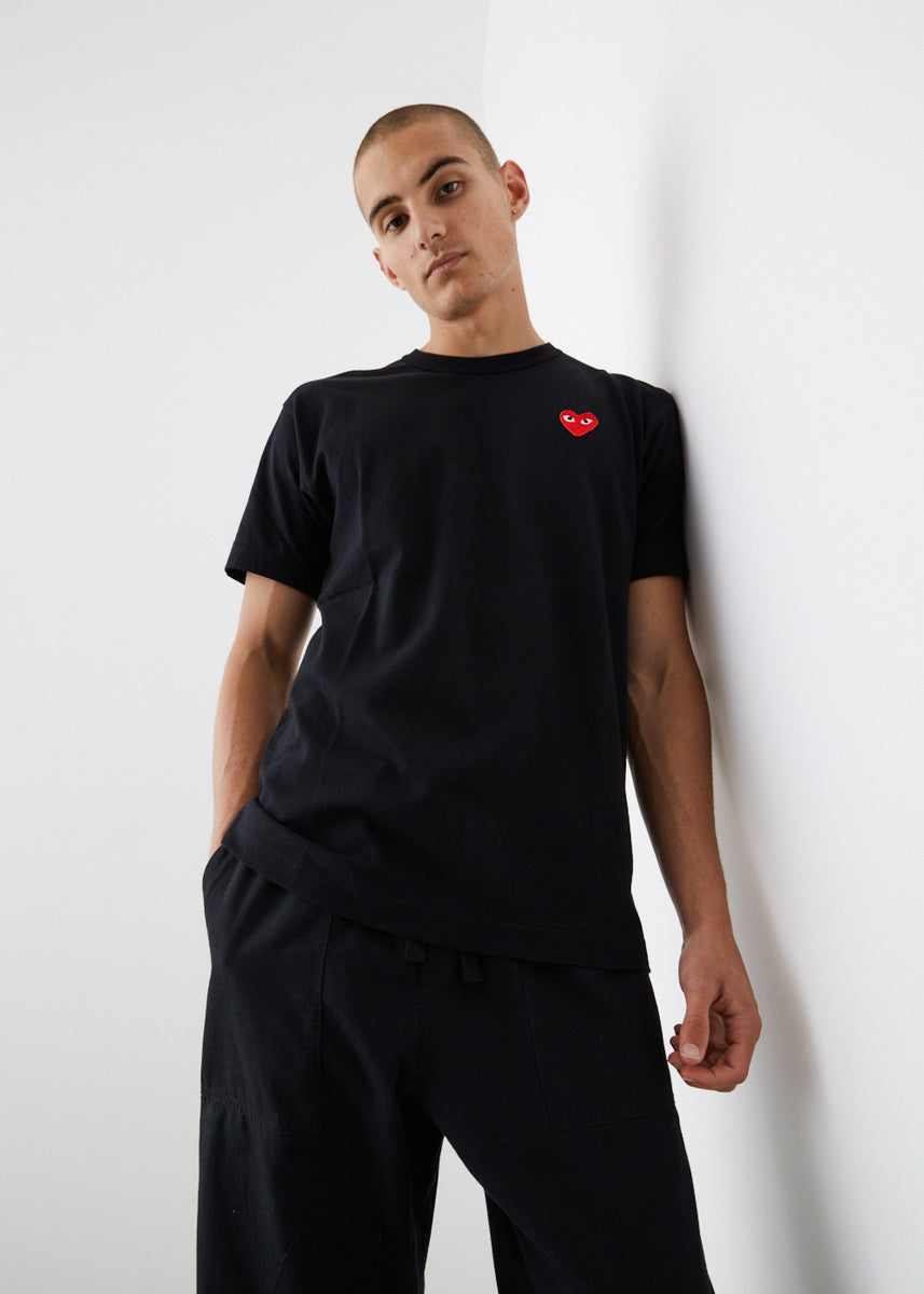 Cdg play t-shirt shop black w/red heart