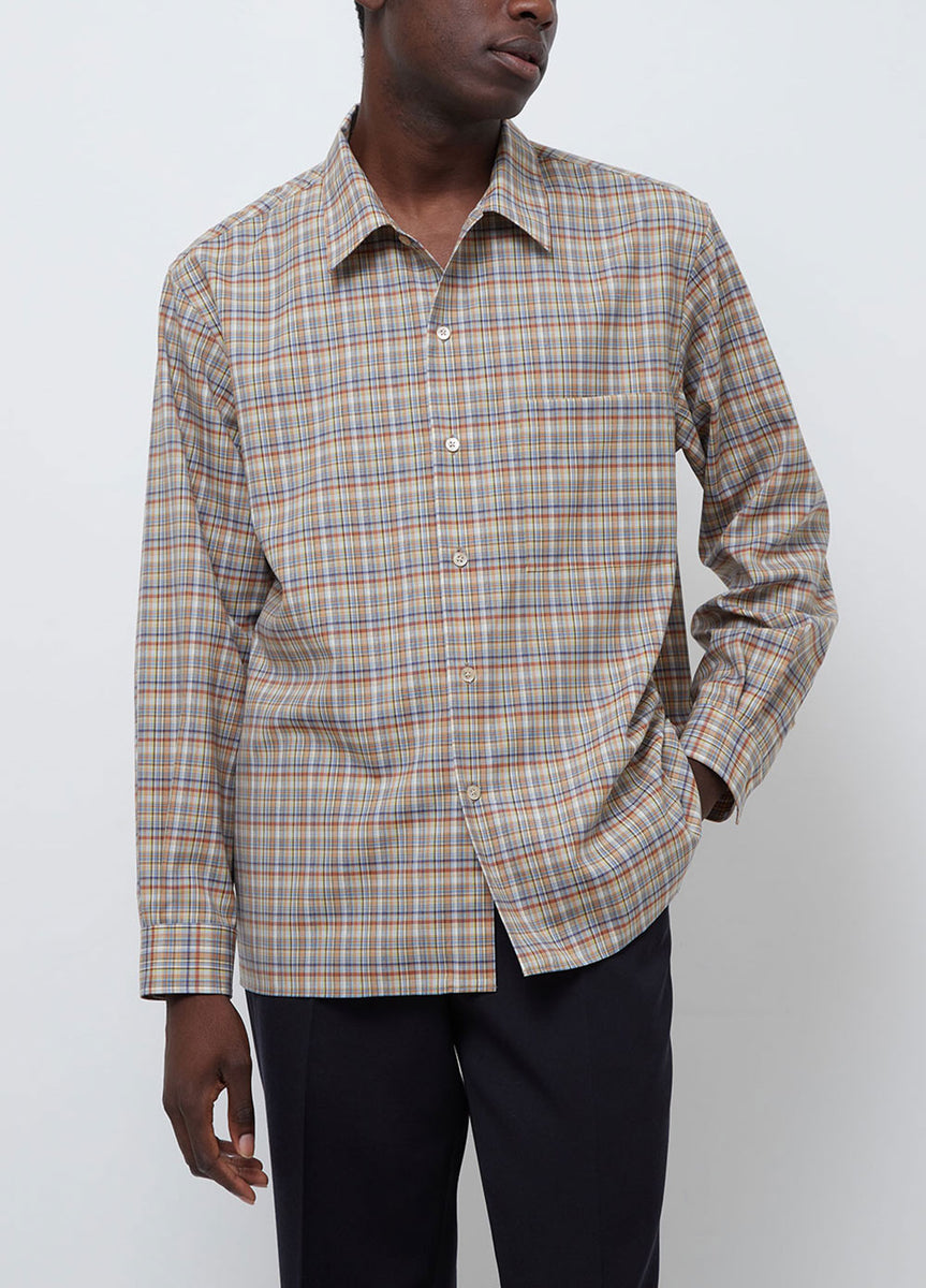 Washable Wool Check Shirt