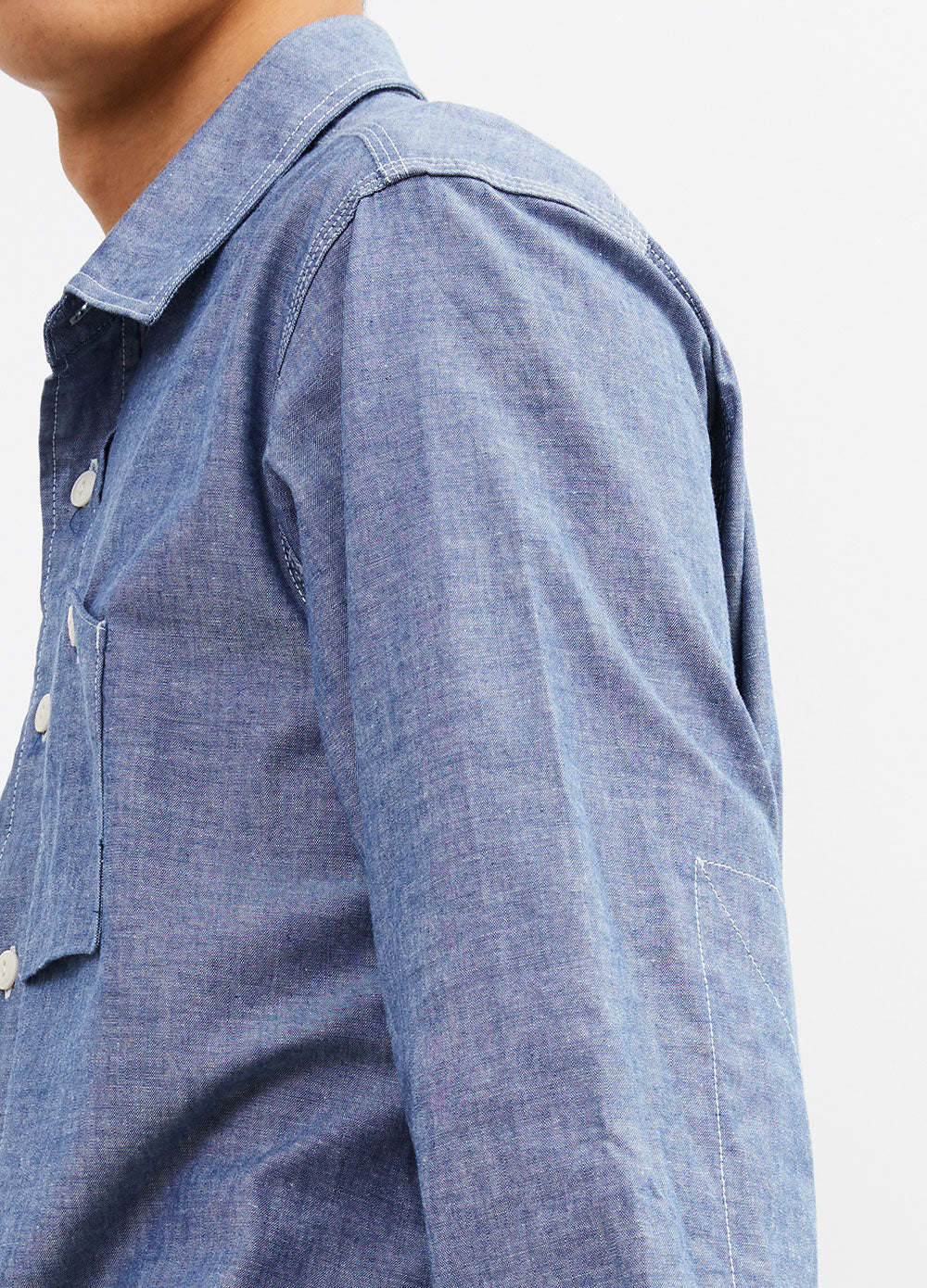 Engineered Garments Work Shirt Blue Cotton Chambray