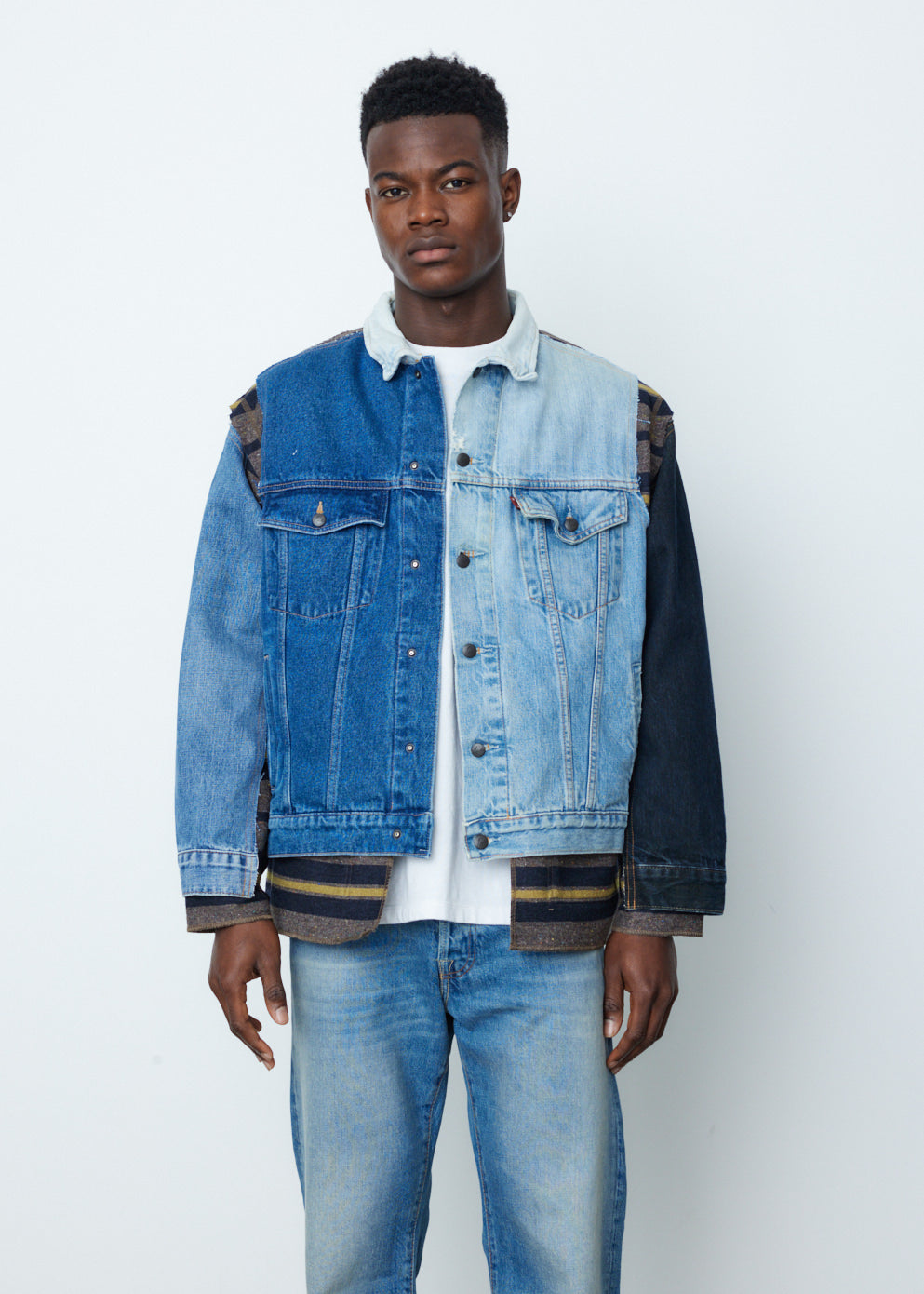 Jean Jacket and Blanket Covered Reversible Jacket