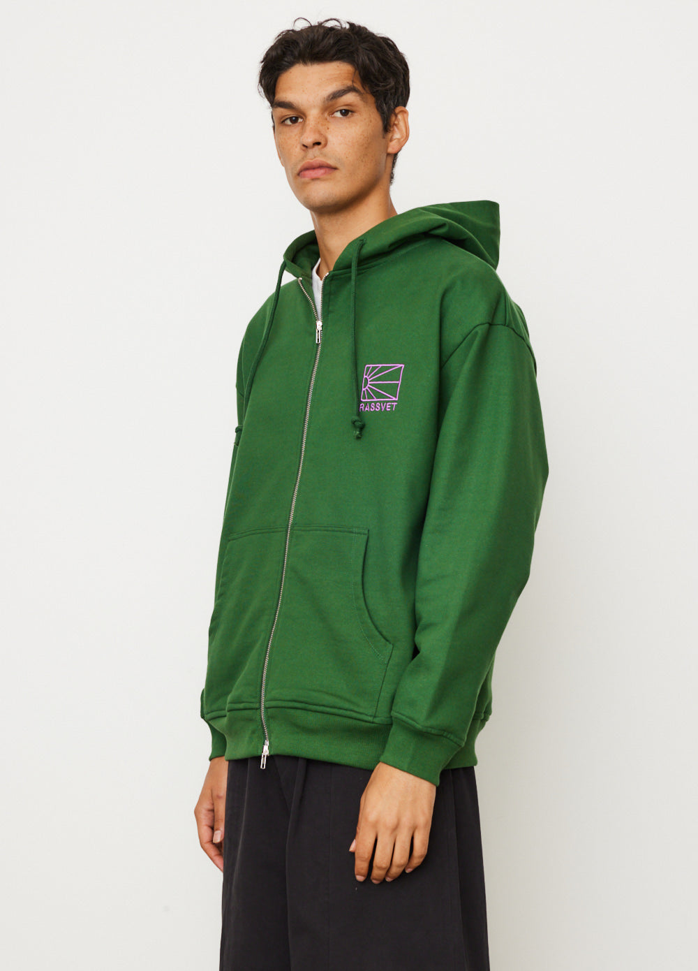 Logo Zipped Knit Hoodie