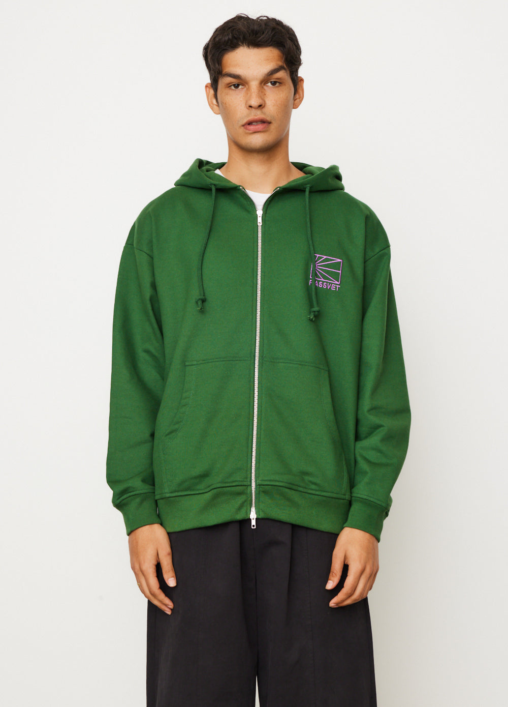 Logo Zipped Knit Hoodie